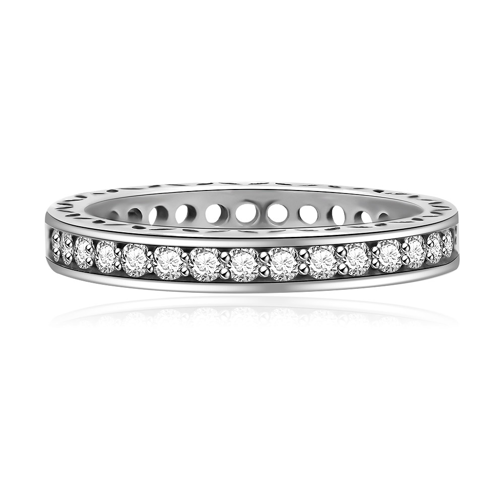 925 Silver Full Eternity Pave Ring